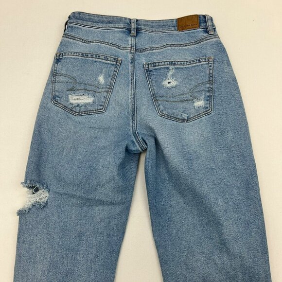 American Eagle Womens Distressed Mom Jeans Mid Rise Size 6 - Picture 6 of 10